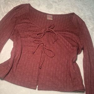 Vintage Y2K Babydoll Tie Sweater Top